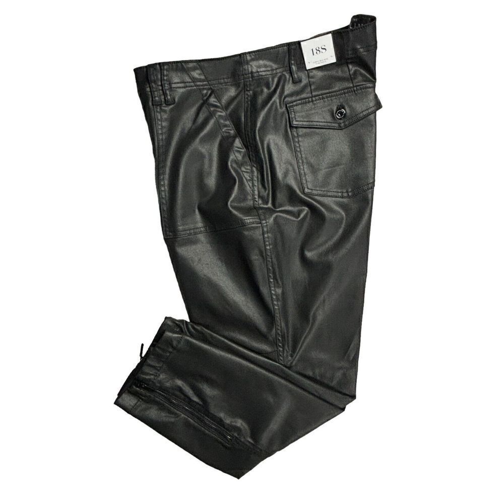 White House Black Market Faux Leather Pants Plus Size 18 Black Slim Ankle Curvy
